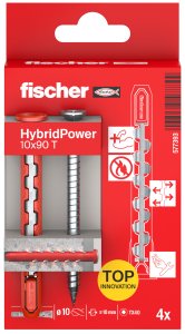 fischer HybridPower 10 x 90 T - inkl. Senkkopfschrauben - 4 Stück