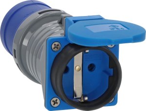 CEE-Adapter 230V/16A IP44 auf Schutzkontakt für die Verwendung im Außenbereich